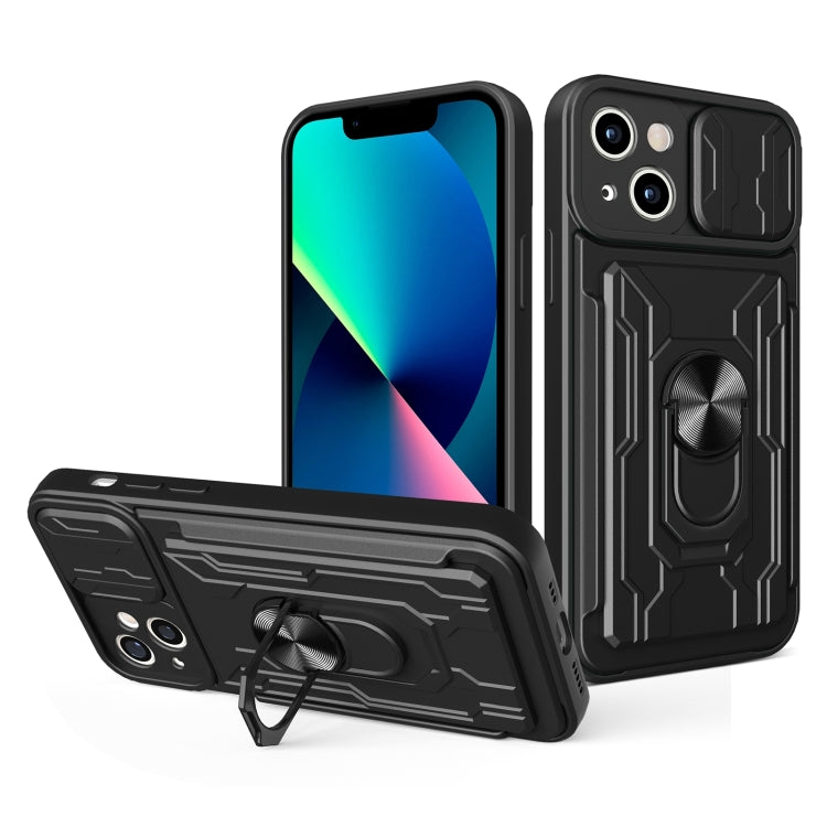 Sliding Camshield TPU+PC Phone Case with Card Slot, For iPhone 14, For iPhone 14 Pro, For iPhone 14 Plus