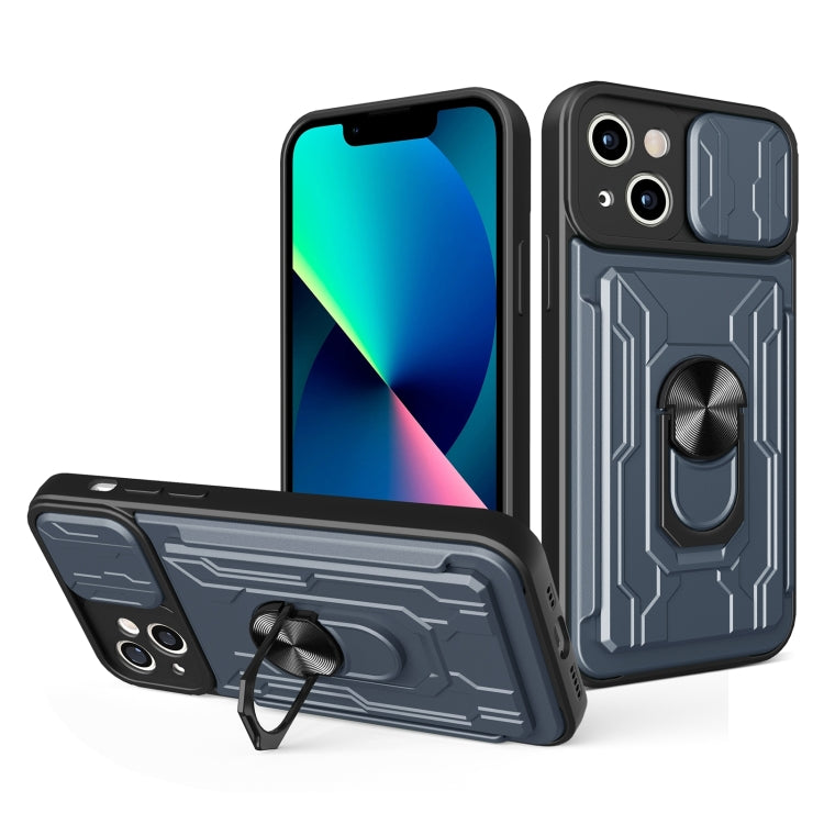 Sliding Camshield TPU+PC Phone Case with Card Slot, For iPhone 14, For iPhone 14 Pro, For iPhone 14 Plus