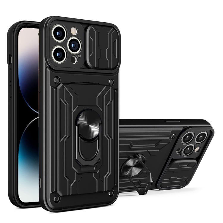 Sliding Camshield TPU+PC Phone Case with Card Slot, For iPhone 14, For iPhone 14 Pro, For iPhone 14 Plus
