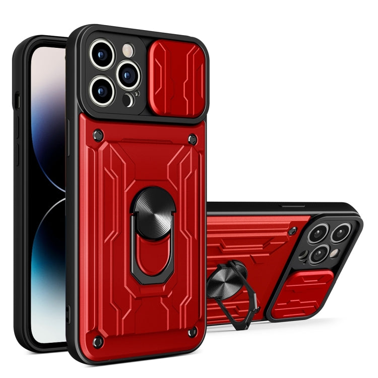 Sliding Camshield TPU+PC Phone Case with Card Slot, For iPhone 14, For iPhone 14 Pro, For iPhone 14 Plus