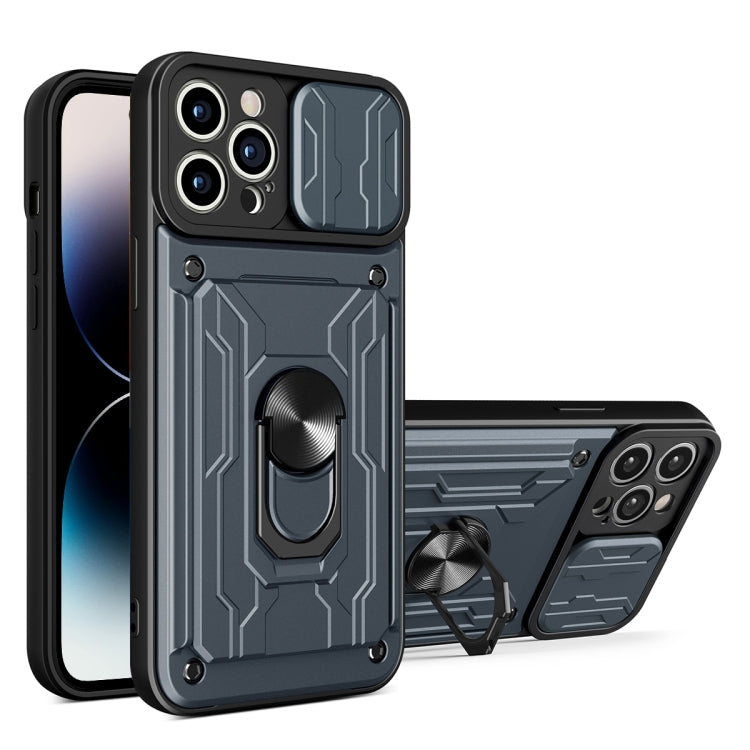 Sliding Camshield TPU+PC Phone Case with Card Slot, For iPhone 14, For iPhone 14 Pro, For iPhone 14 Plus