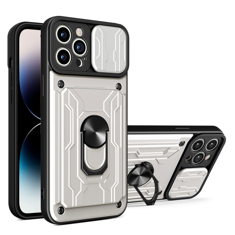 Sliding Camshield TPU+PC Phone Case with Card Slot, For iPhone 14, For iPhone 14 Pro, For iPhone 14 Plus