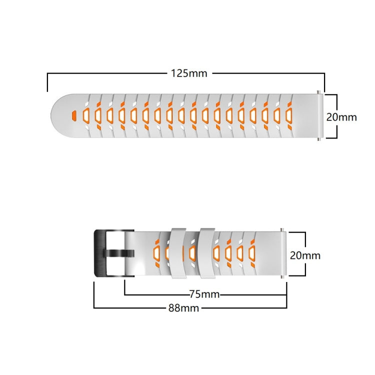 Trapezoidal Three-row Hole Silicone Watch Band, For Samsung Galaxy Watch 4 / Watch4 Classic, For Samsung Galaxy Watch 42mm
