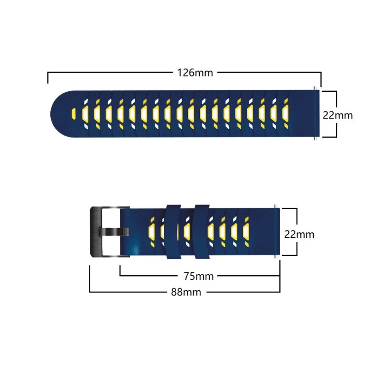 Trapezoidal Three-row Hole Silicone Watch Band, For Samsung Galaxy Watch 46mm, For Samsung Galaxy Watch Active