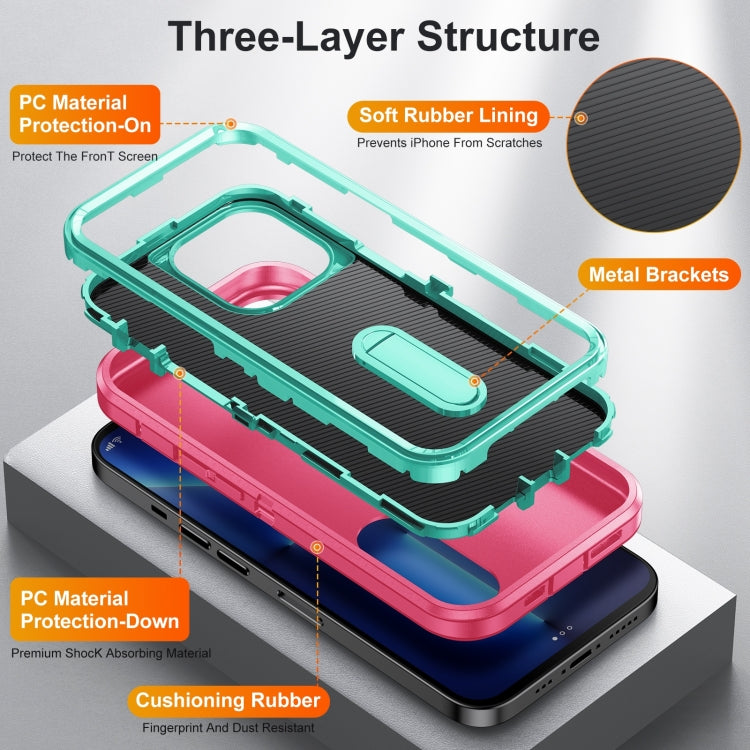 3 in 1 Rugged Holder Phone Case, For iPhone 14 Pro, For iPhone 14 Pro Max