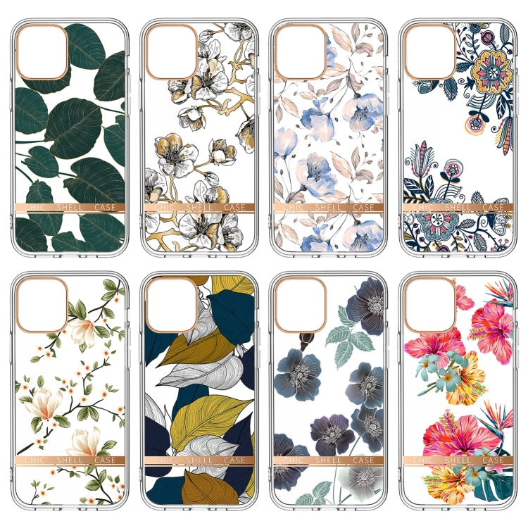 Translucent Electroplating Flower Phone Case, For iPhone 14, For iPhone 14 Pro, For iPhone 14 Plus