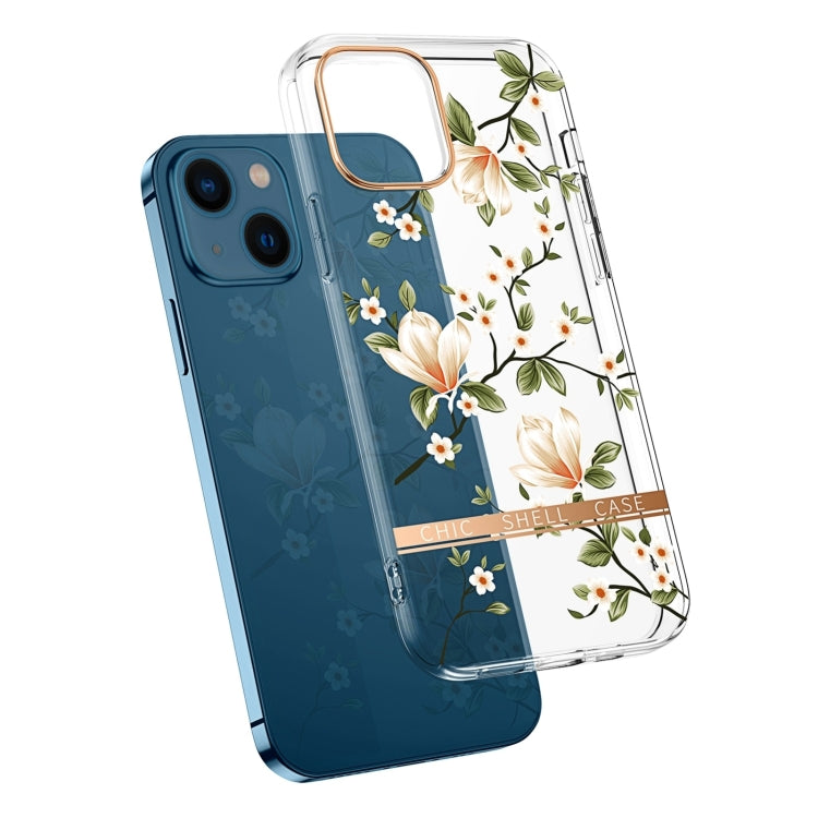 Translucent Electroplating Flower Phone Case, For iPhone 14, For iPhone 14 Pro, For iPhone 14 Plus