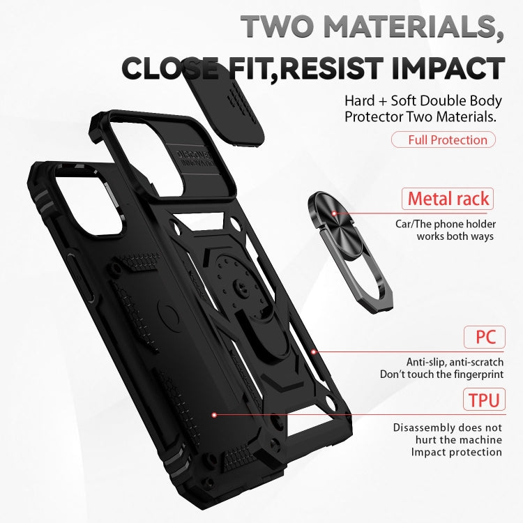 Sliding Camshield Holder Phone Case, For iPhone 14, For iPhone 14 Plus, For iPhone 14 Pro