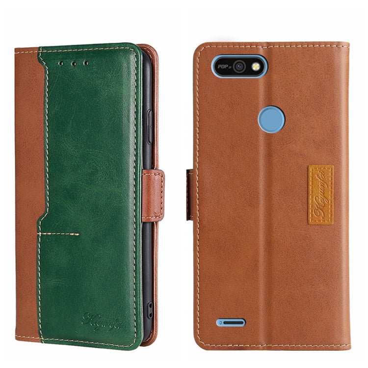 Contrast Color Side Buckle Leather Phone Case, For Tecno Pop 2/Pop 2 F/Pop 2 Pro/Pop 2 Power/Itel P13, For Fujitsu ARROWS WE F-51B, For Fujitsu Arrow Be4 Plus F-41B, For Sharp Aquos R6