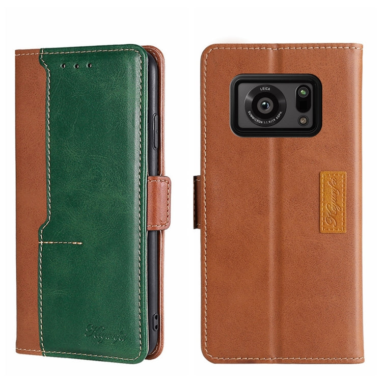 Contrast Color Side Buckle Leather Phone Case, For Tecno Pop 2/Pop 2 F/Pop 2 Pro/Pop 2 Power/Itel P13, For Fujitsu ARROWS WE F-51B, For Fujitsu Arrow Be4 Plus F-41B, For Sharp Aquos R6