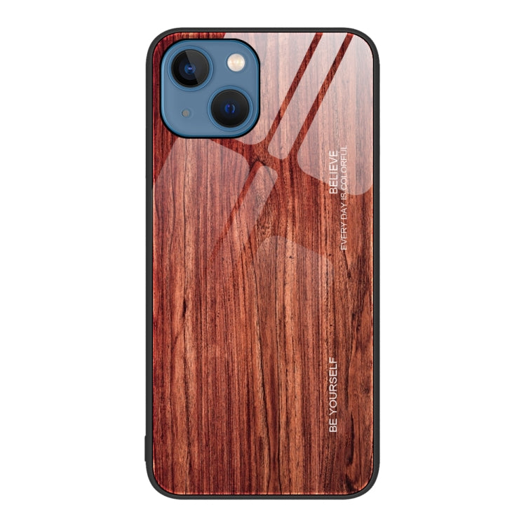 Wood Grain Glass Protective Case, For iPhone 14