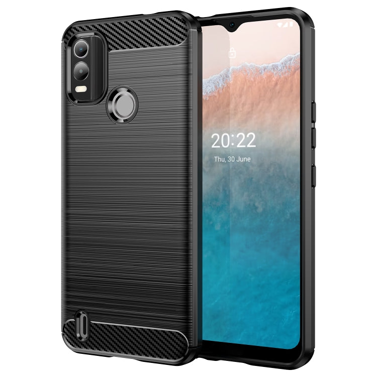 Brushed Texture Carbon Fiber TPU Phone Case, For Nokia C21 Plus, For Nokia C2 2nd Edition, For Nokia C200, For Nokia C100