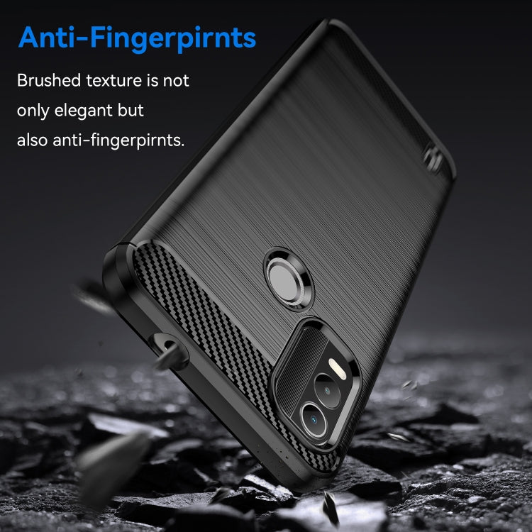 Brushed Texture Carbon Fiber TPU Phone Case, For Nokia C21 Plus, For Nokia C2 2nd Edition, For Nokia C200, For Nokia C100