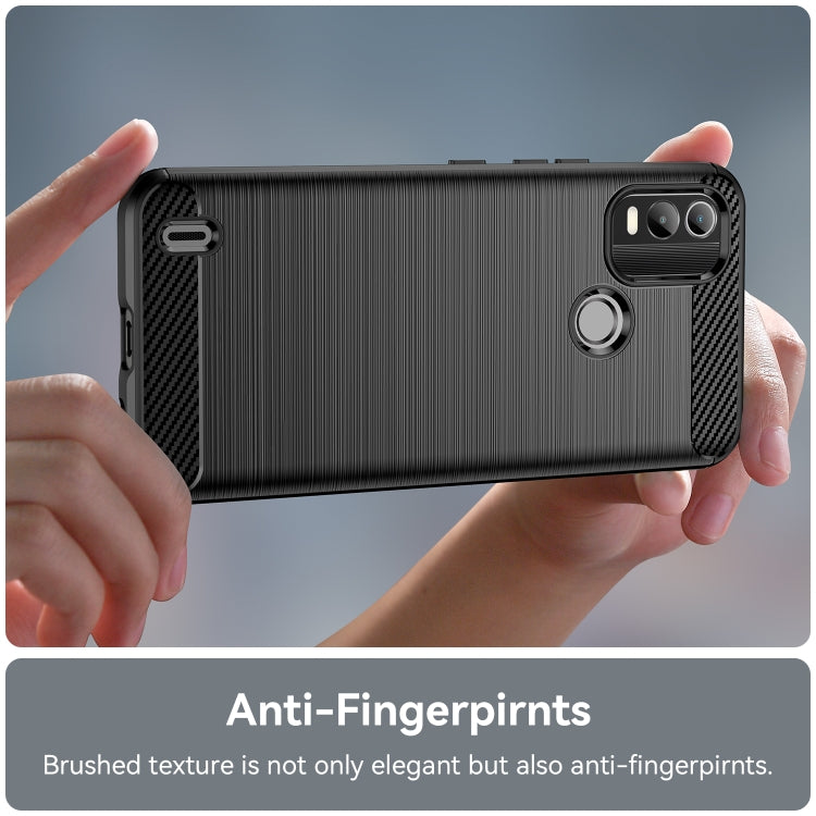 Brushed Texture Carbon Fiber TPU Phone Case, For Nokia C21 Plus, For Nokia C2 2nd Edition, For Nokia C200, For Nokia C100