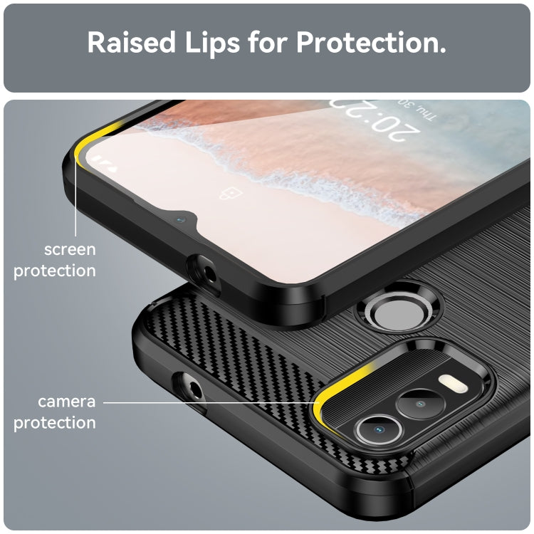 Brushed Texture Carbon Fiber TPU Phone Case, For Nokia C21 Plus, For Nokia C2 2nd Edition, For Nokia C200, For Nokia C100