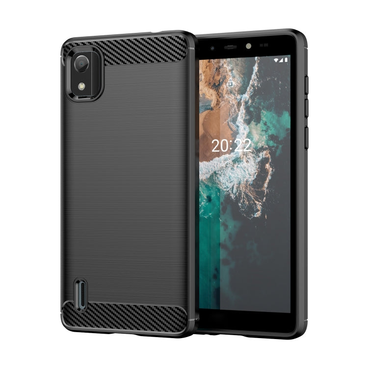 Brushed Texture Carbon Fiber TPU Phone Case, For Nokia C21 Plus, For Nokia C2 2nd Edition, For Nokia C200, For Nokia C100