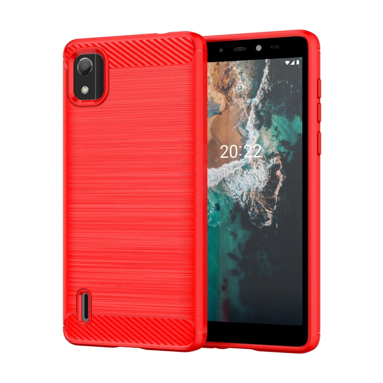 Brushed Texture Carbon Fiber TPU Phone Case, For Nokia C21 Plus, For Nokia C2 2nd Edition, For Nokia C200, For Nokia C100