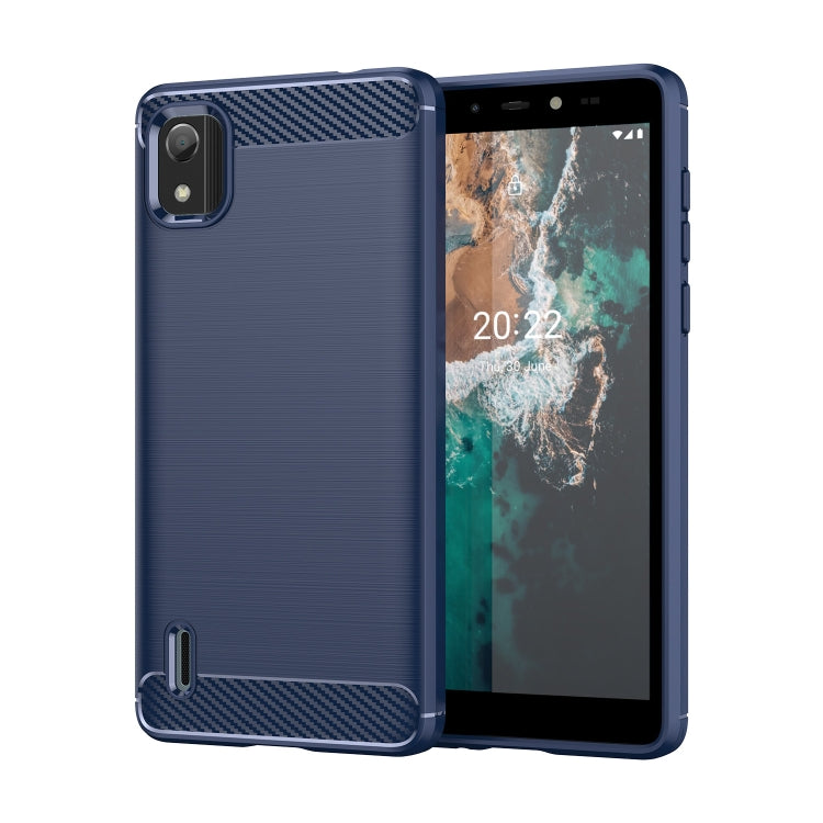 Brushed Texture Carbon Fiber TPU Phone Case, For Nokia C21 Plus, For Nokia C2 2nd Edition, For Nokia C200, For Nokia C100