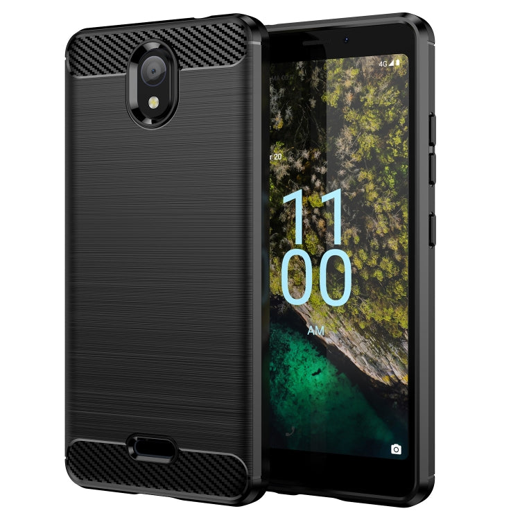 Brushed Texture Carbon Fiber TPU Phone Case, For Nokia C21 Plus, For Nokia C2 2nd Edition, For Nokia C200, For Nokia C100