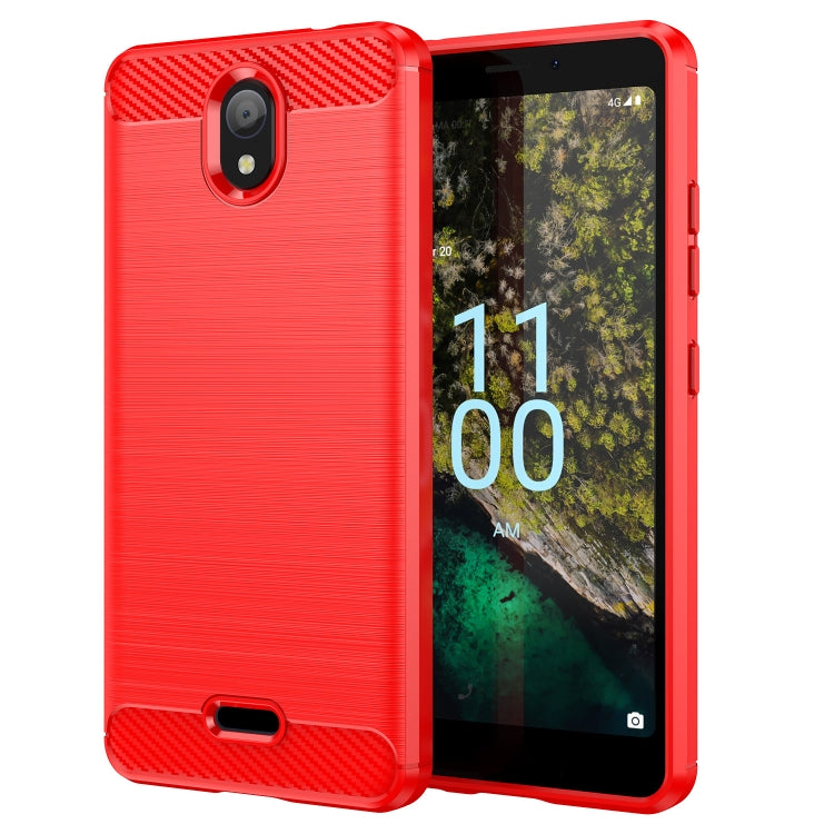 Brushed Texture Carbon Fiber TPU Phone Case, For Nokia C21 Plus, For Nokia C2 2nd Edition, For Nokia C200, For Nokia C100