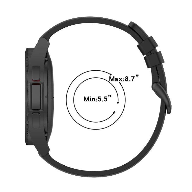 20mm Round Tail Silicone Watch Band, For Samsung Galaxy Watch 5 Pro 45mm