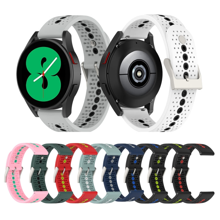 20mm Colorful Hole Silicone Watch Band, For Samsung Galaxy Watch 5 40mm, For Samsung Galaxy Watch 5 44mm