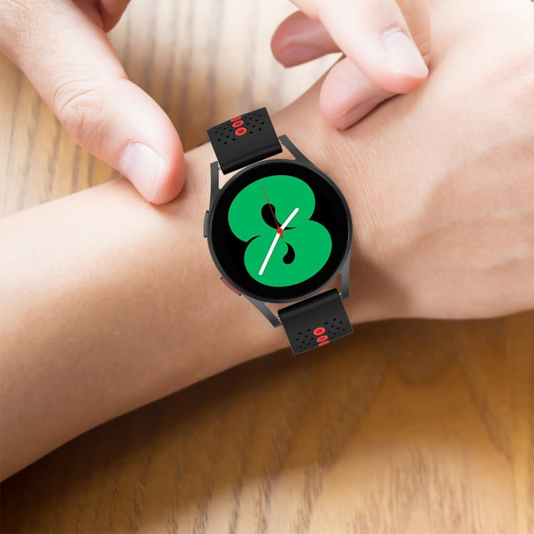 20mm Colorful Hole Silicone Watch Band, For Samsung Galaxy Watch 5 40mm, For Samsung Galaxy Watch 5 44mm