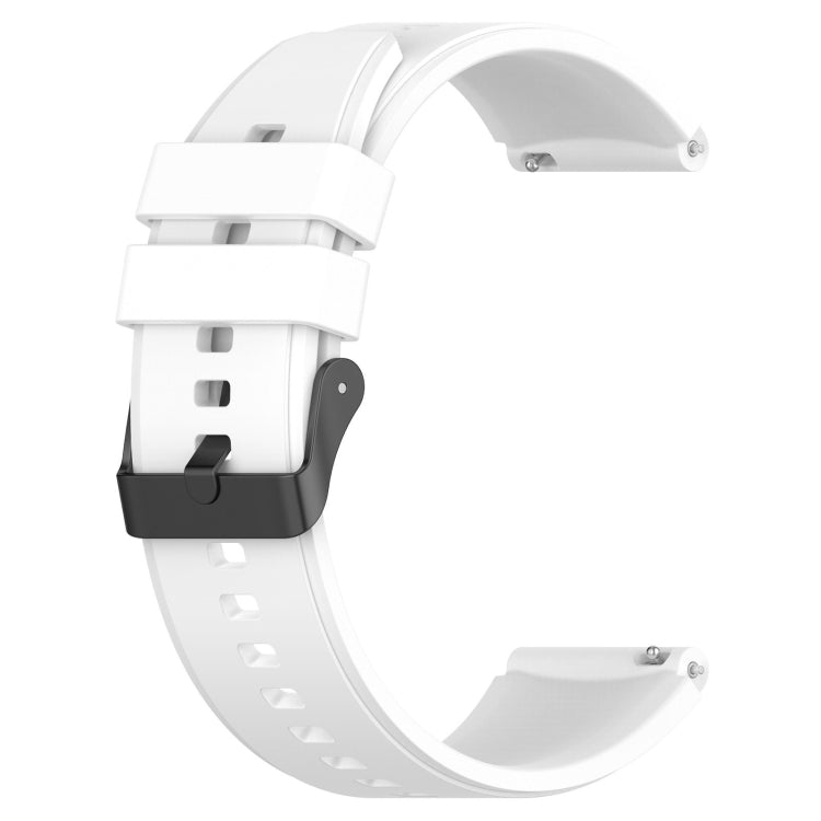 20mm Black Buckle Step Silicone Watch Band, For Samsung Galaxy Watch 5 40mm, For Samsung Galaxy Watch 5 44mm