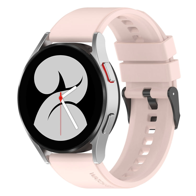20mm Black Buckle Step Silicone Watch Band, For Samsung Galaxy Watch 5 40mm, For Samsung Galaxy Watch 5 44mm