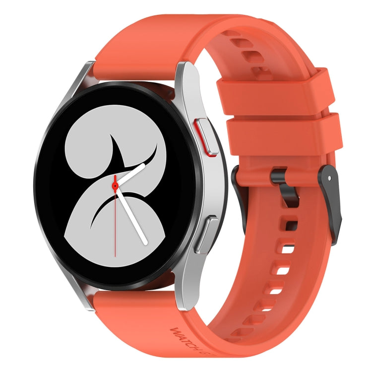 20mm Black Buckle Step Silicone Watch Band, For Samsung Galaxy Watch 5 40mm, For Samsung Galaxy Watch 5 44mm
