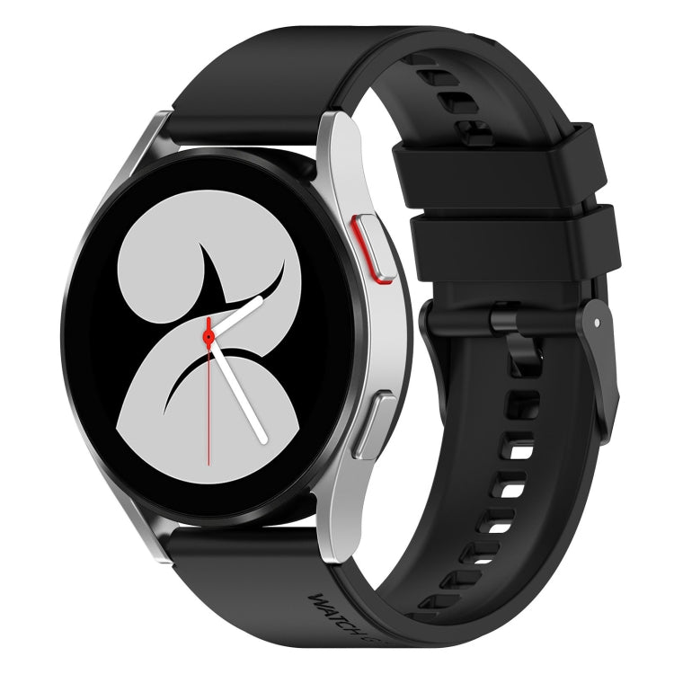 20mm Black Buckle Step Silicone Watch Band, For Samsung Galaxy Watch 5 40mm, For Samsung Galaxy Watch 5 44mm