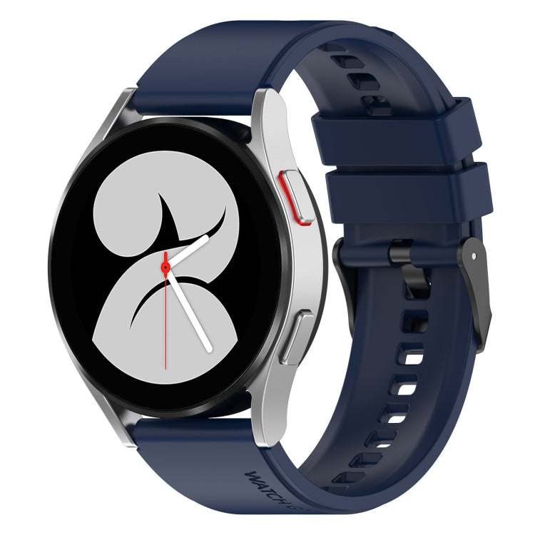 20mm Black Buckle Step Silicone Watch Band, For Samsung Galaxy Watch 5 40mm, For Samsung Galaxy Watch 5 44mm
