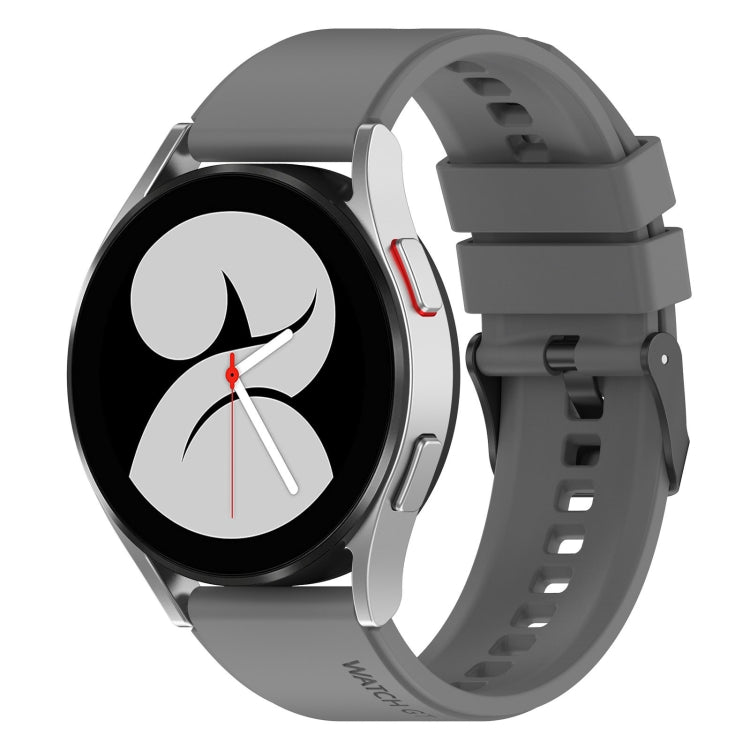 20mm Black Buckle Step Silicone Watch Band, For Samsung Galaxy Watch 5 40mm, For Samsung Galaxy Watch 5 44mm