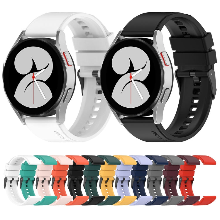 20mm Black Buckle Step Silicone Watch Band, For Samsung Galaxy Watch 5 40mm, For Samsung Galaxy Watch 5 44mm