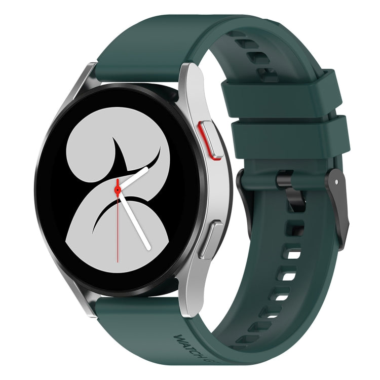 20mm Black Buckle Step Silicone Watch Band, For Samsung Galaxy Watch 5 40mm, For Samsung Galaxy Watch 5 44mm