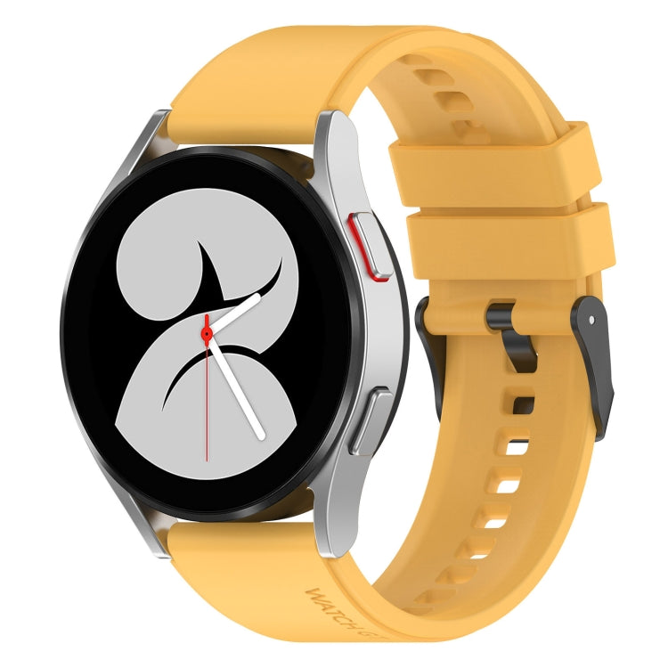 20mm Black Buckle Step Silicone Watch Band, For Samsung Galaxy Watch 5 40mm, For Samsung Galaxy Watch 5 44mm