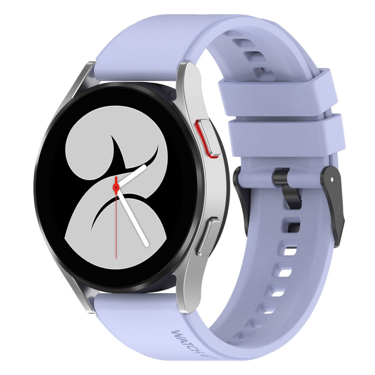 20mm Black Buckle Step Silicone Watch Band, For Samsung Galaxy Watch 5 40mm, For Samsung Galaxy Watch 5 44mm