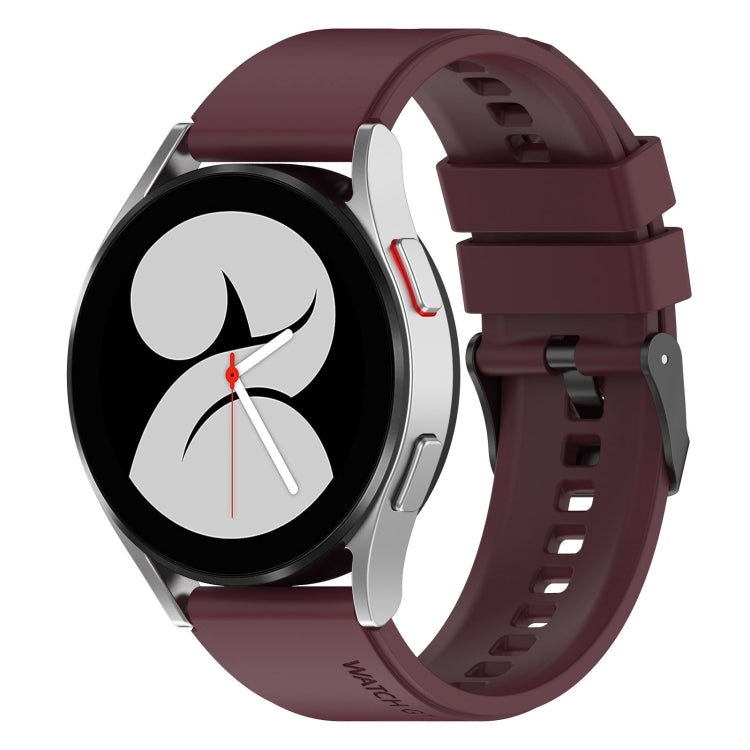 20mm Black Buckle Step Silicone Watch Band, For Samsung Galaxy Watch 5 40mm, For Samsung Galaxy Watch 5 44mm