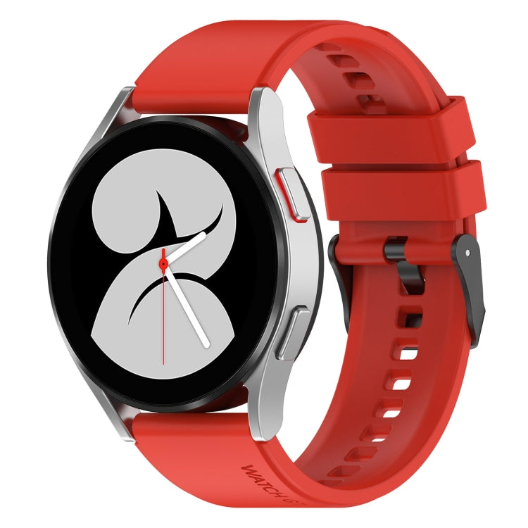 20mm Black Buckle Step Silicone Watch Band, For Samsung Galaxy Watch 5 40mm, For Samsung Galaxy Watch 5 44mm