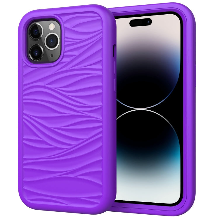 Wave Pattern 3 in 1 Silicone + PC Shockproof Phone Case, For iPhone 14, For iPhone 14 Plus, For iPhone 14 Pro