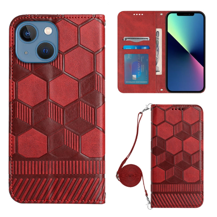 Crossbody Football Texture Magnetic PU Phone Case, For iPhone 13 Mini, For iPhone 13 Pro, For iPhone 13 Pro Max, For iPhone 14