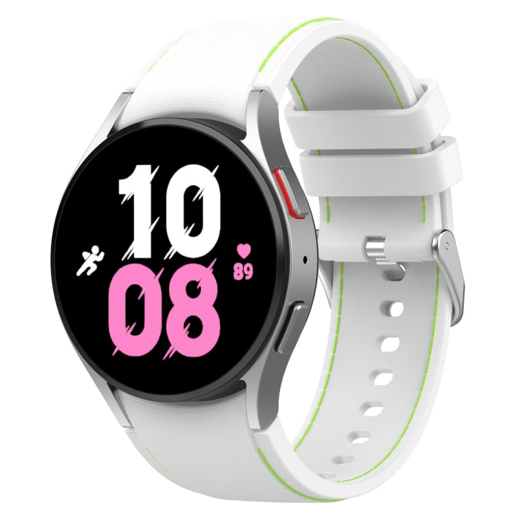 Universal Leather Texture Silicone Watch Band, For Samsung Galaxy Watch5 / Watch5 Pro / Watch4