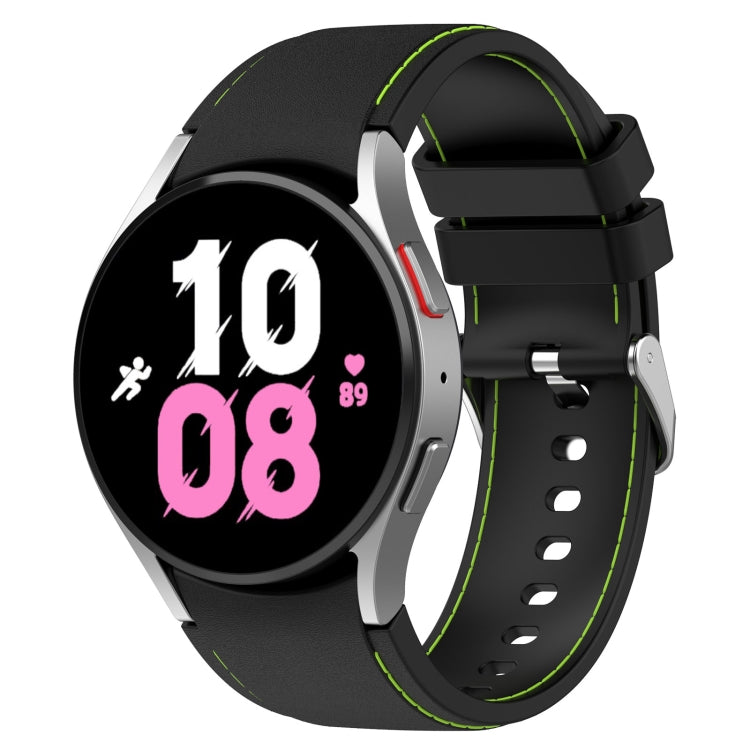 Universal Leather Texture Silicone Watch Band, For Samsung Galaxy Watch5 / Watch5 Pro / Watch4