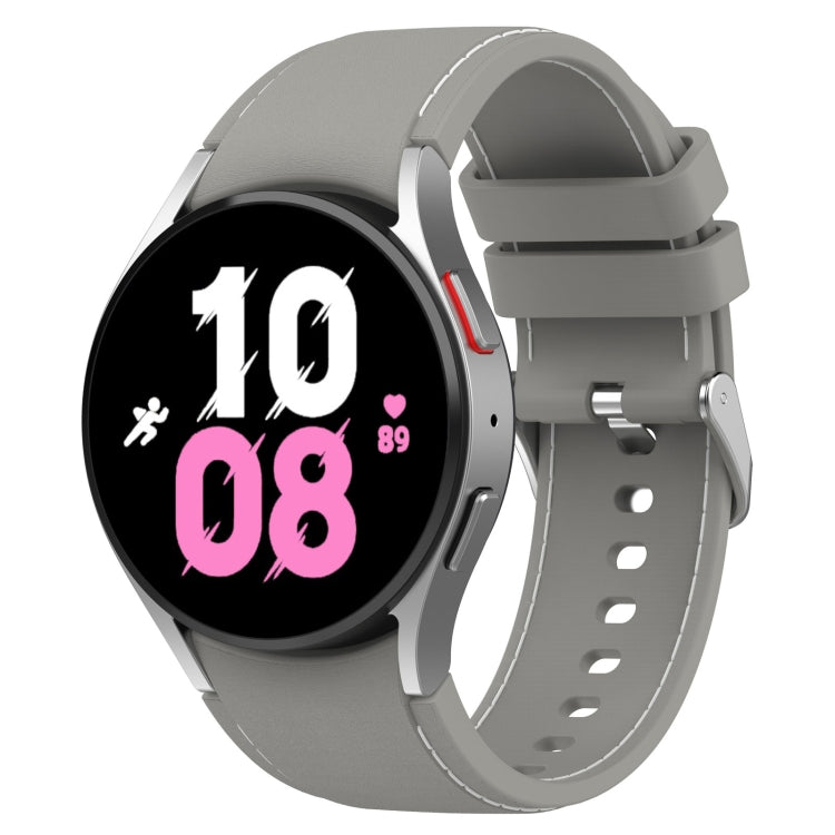 Universal Leather Texture Silicone Watch Band, For Samsung Galaxy Watch5 / Watch5 Pro / Watch4