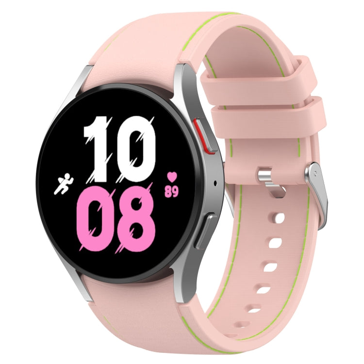 Universal Leather Texture Silicone Watch Band, For Samsung Galaxy Watch5 / Watch5 Pro / Watch4