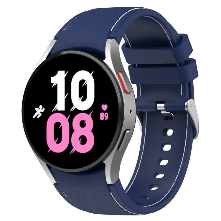 Universal Leather Texture Silicone Watch Band, For Samsung Galaxy Watch5 / Watch5 Pro / Watch4