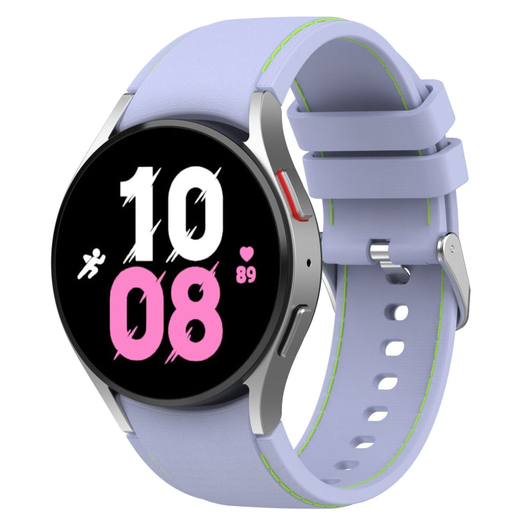 Universal Leather Texture Silicone Watch Band, For Samsung Galaxy Watch5 / Watch5 Pro / Watch4