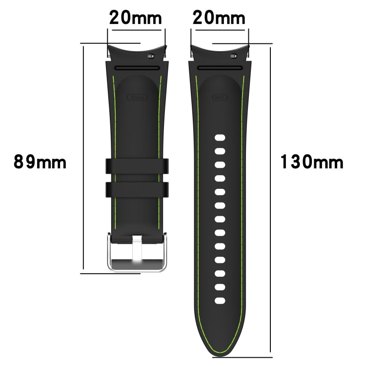 Universal Leather Texture Silicone Watch Band, For Samsung Galaxy Watch5 / Watch5 Pro / Watch4