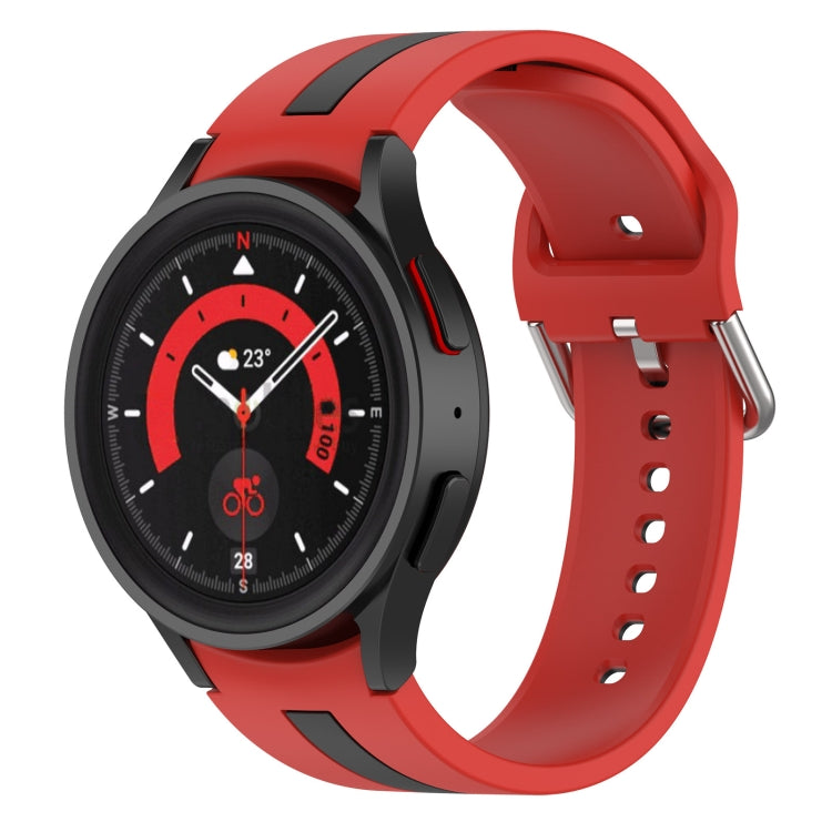 Two-color Stripe Silicone Watch Band, For Samsung Galaxy Watch5 / Watch5 Pro