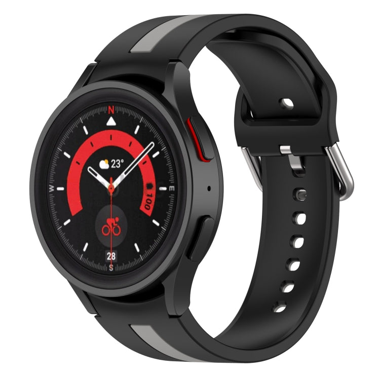 Two-color Stripe Silicone Watch Band, For Samsung Galaxy Watch5 / Watch5 Pro